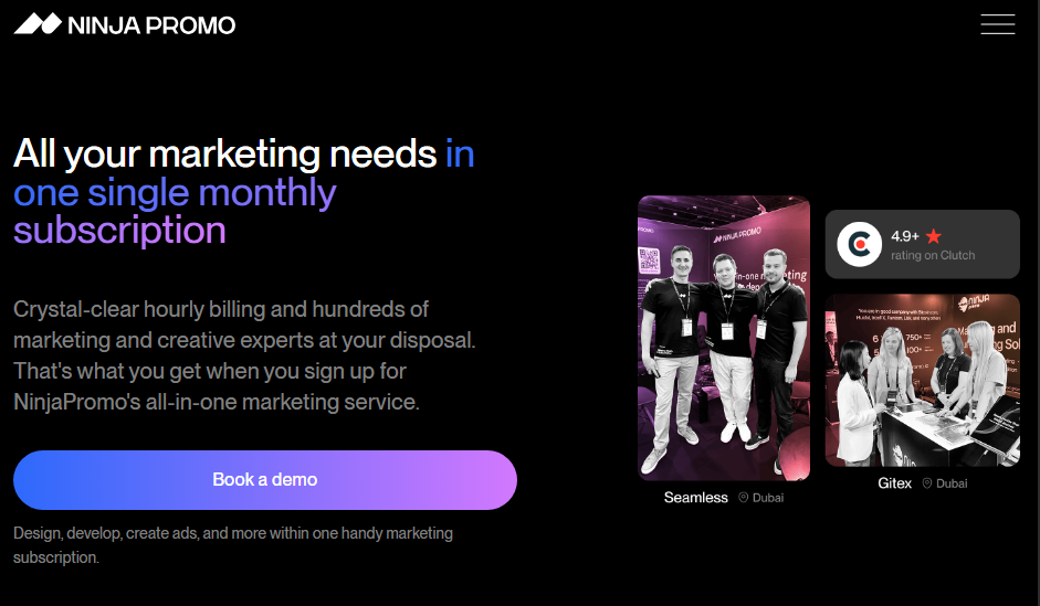 B2B SEO agency Ninja Promo's home page