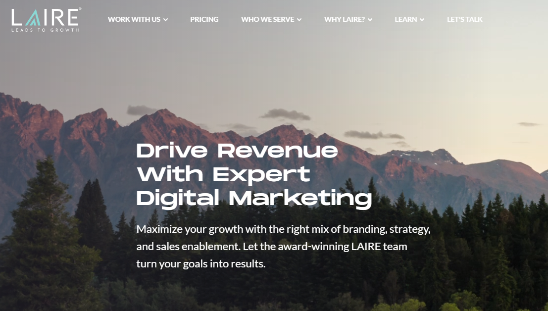 Laire fintech SEO agency website