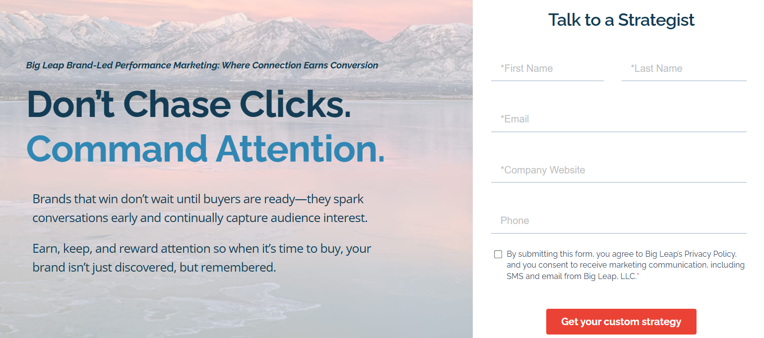 bigleap seo agency homepage