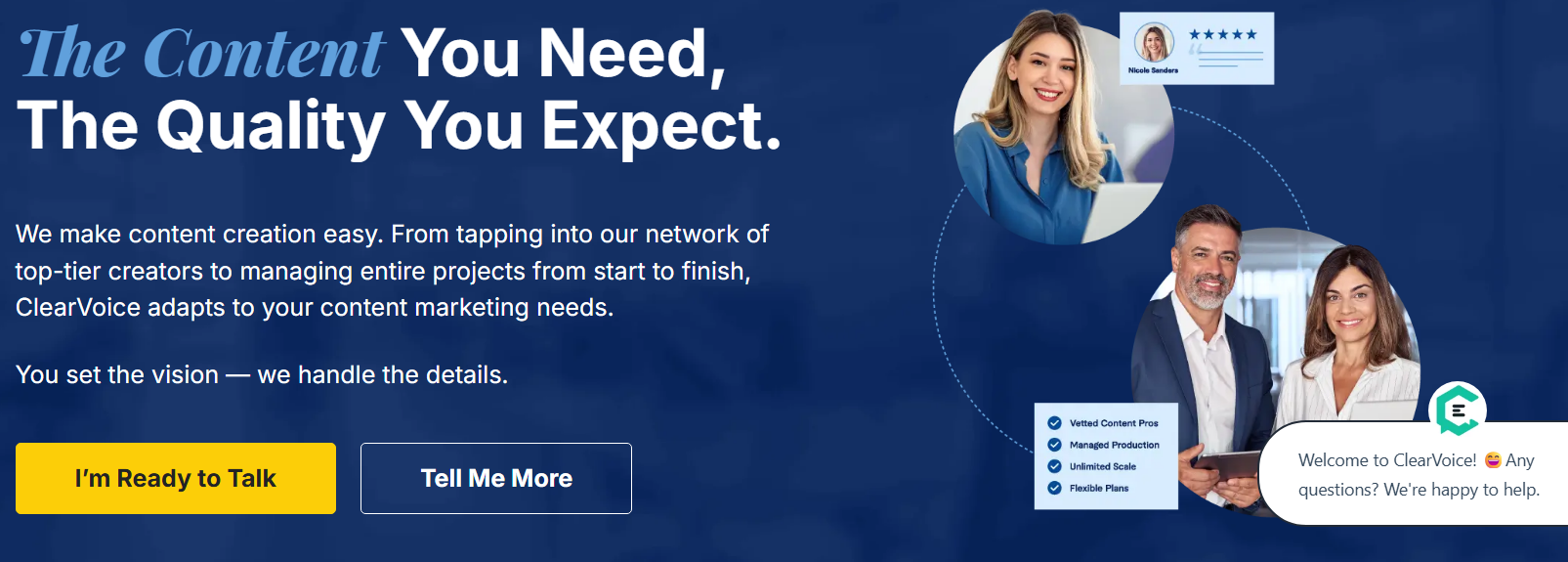 clearvoice digital marketing homepage