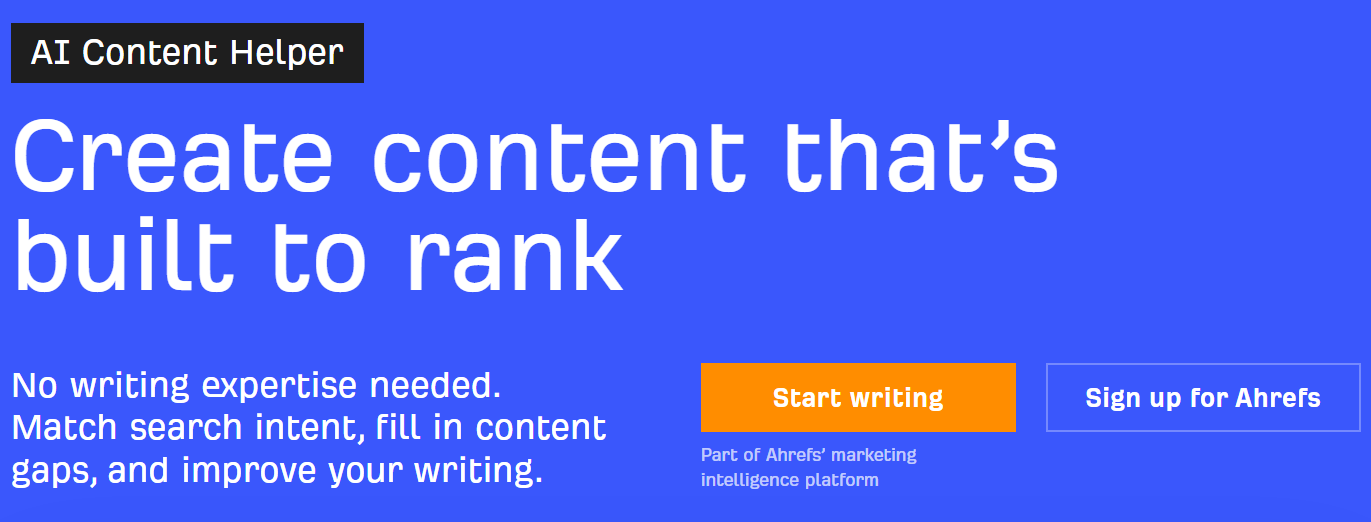 ahrefs content helper dashboard